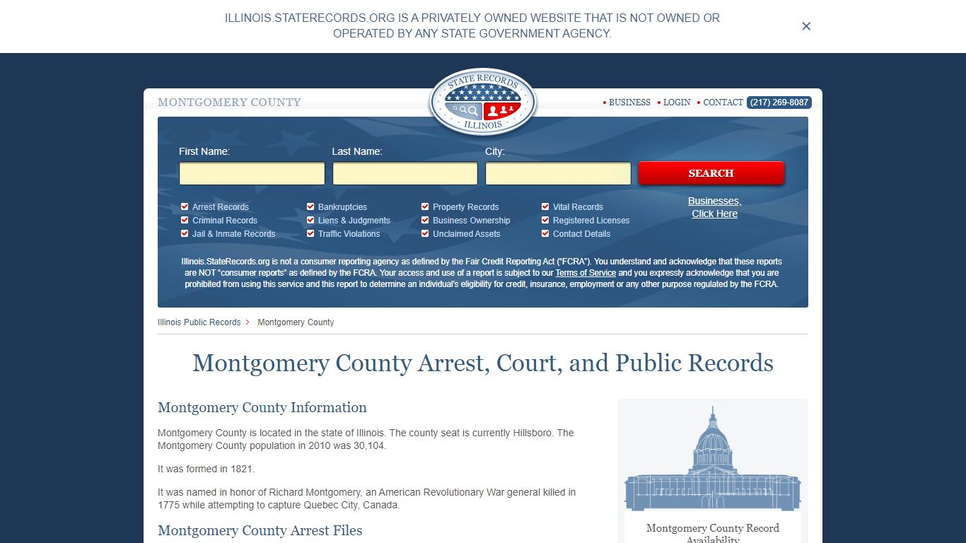 Montgomery County Arrest, Court, and Public Records