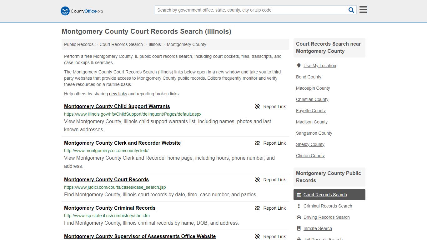 Montgomery County Court Records Search (Illinois) - County Office